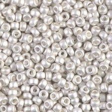 Miyuki rocailles Perlen 8/0 - Matte bright sterling silver plated 8-961F